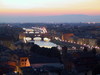 Florenz Abendstimmung über dem Arno Blick vom Hüge...